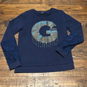 GUESS Big Girls Embroidered Sequin Logo Sweatshirt